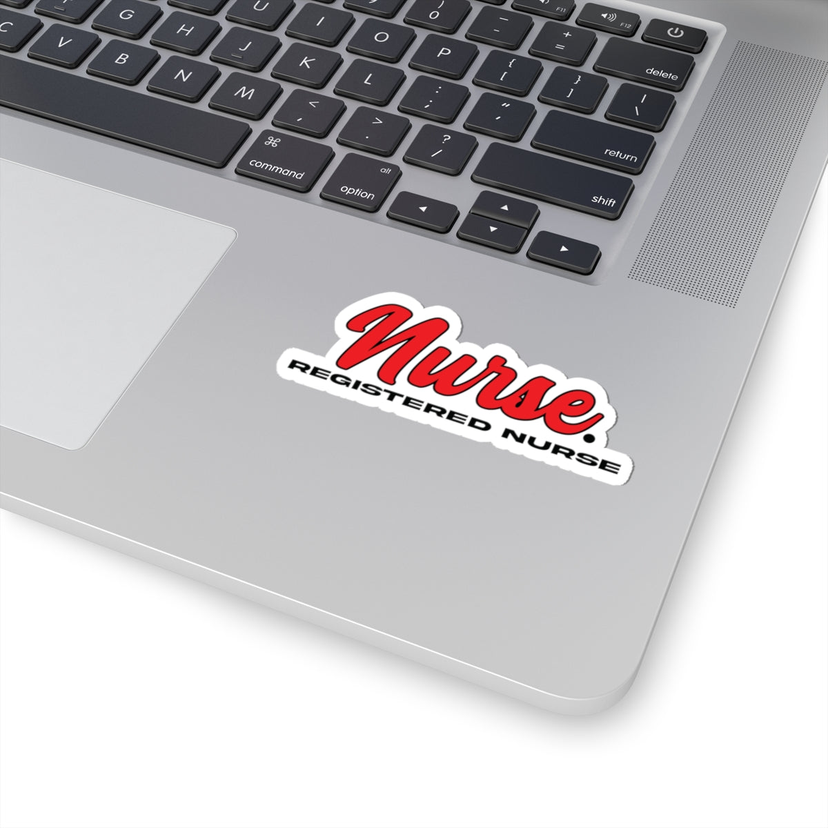 "Nurse Registered Nurse" Red Script Kiss-Cut Sticker